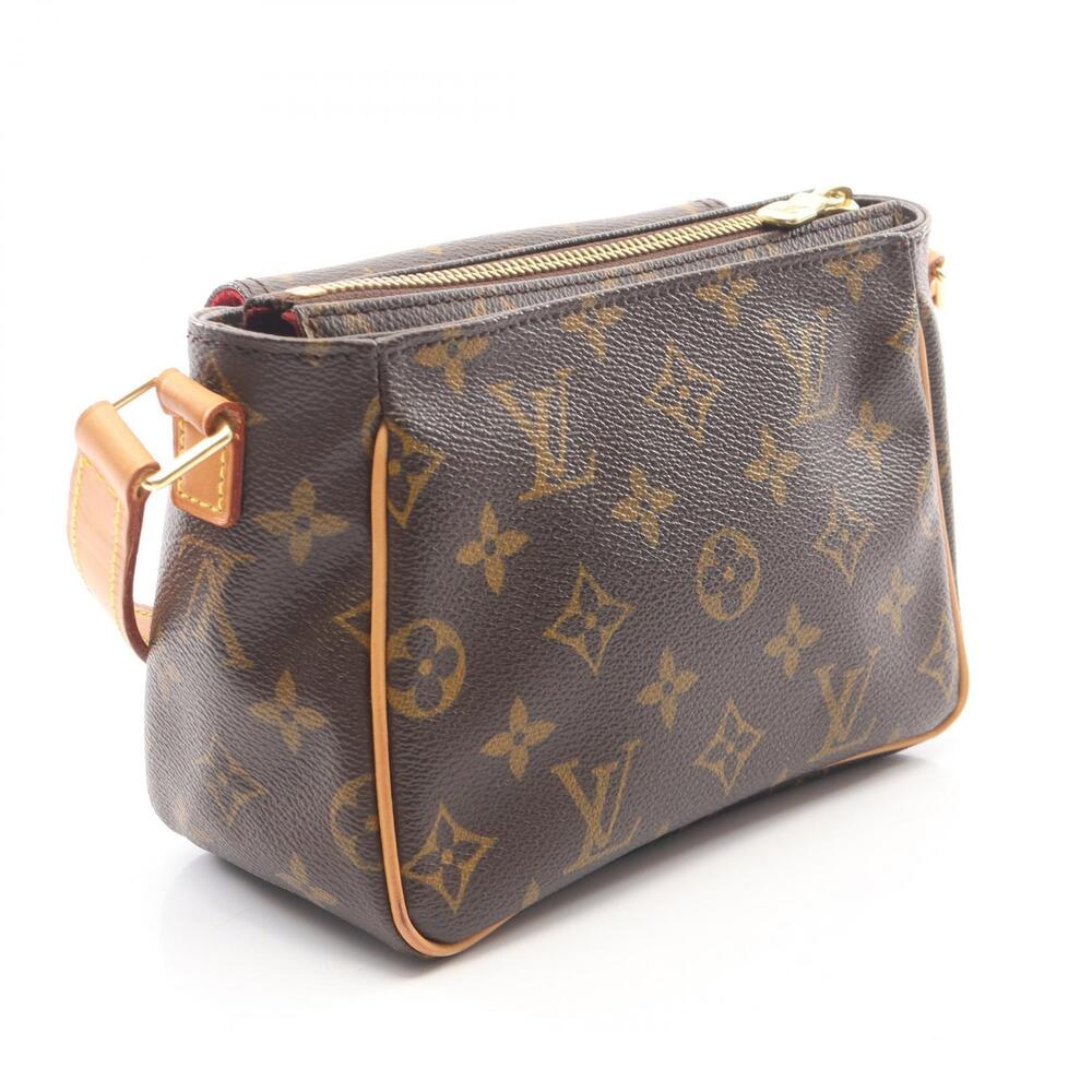 Louis Vuitton Monogram Brown Canvas Leather Bag Shoulder Vivacite Brown